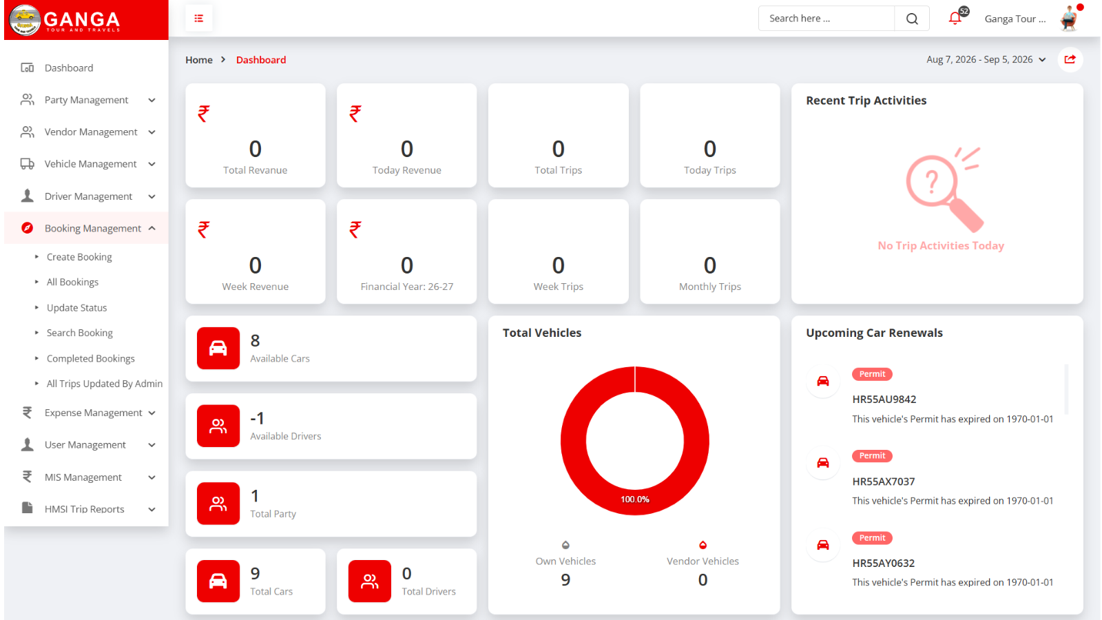 Ganga Tour & Travels - Custom Tour & Travel Management ERP Software | Ainosof Technology